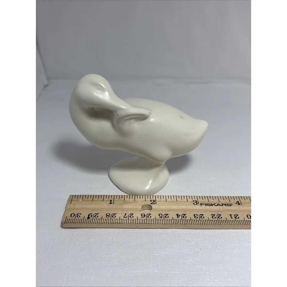 Vintage Bauer Pottery Swan Planter With Baby Swan Figures